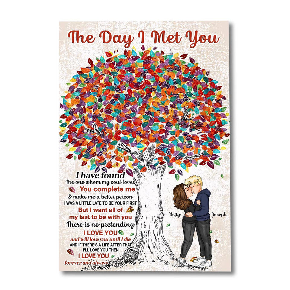 The Day I Met You - Personalized Couple Canvas And Poster