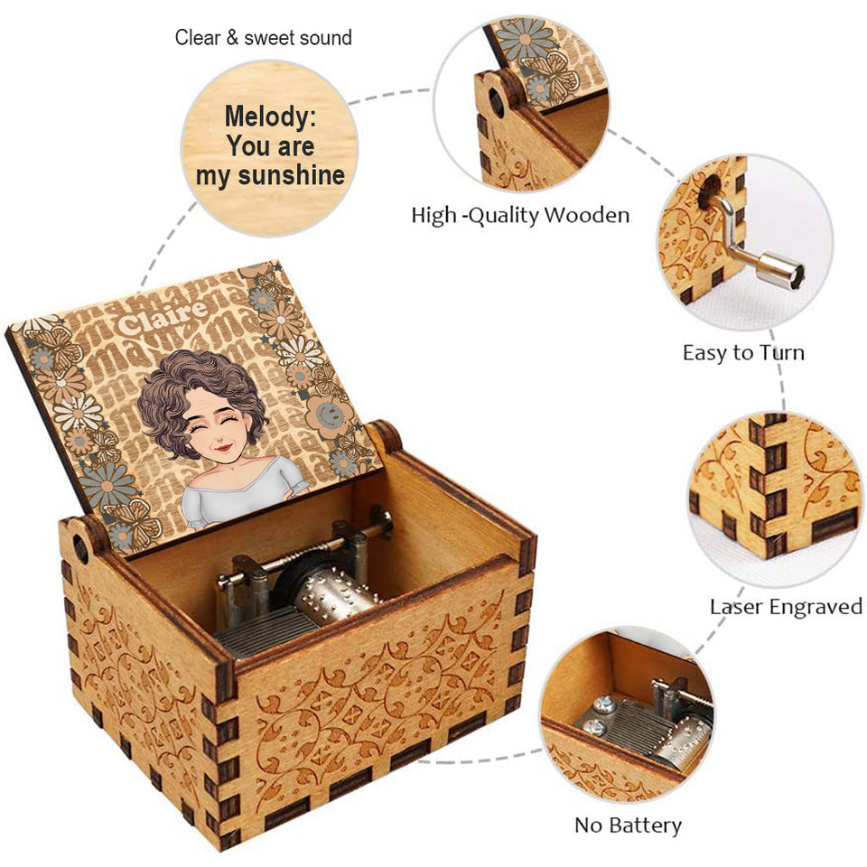Retro Mama - Personalized Mother's Day Mother Hand Crank Music Box
