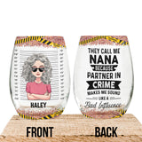Nana Partners In Crime - Personalized Mother's Day Grandma All Over Wine Glass