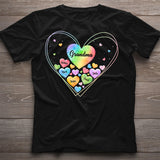Colorful Heart Of Grandma Mother - Gift for grandma, grandma, mom - Personalized T-shirt And Hoodie