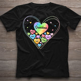 Colorful Heart Of Grandma Mother - Gift for grandma, grandma, mom - Personalized T-shirt And Hoodie
