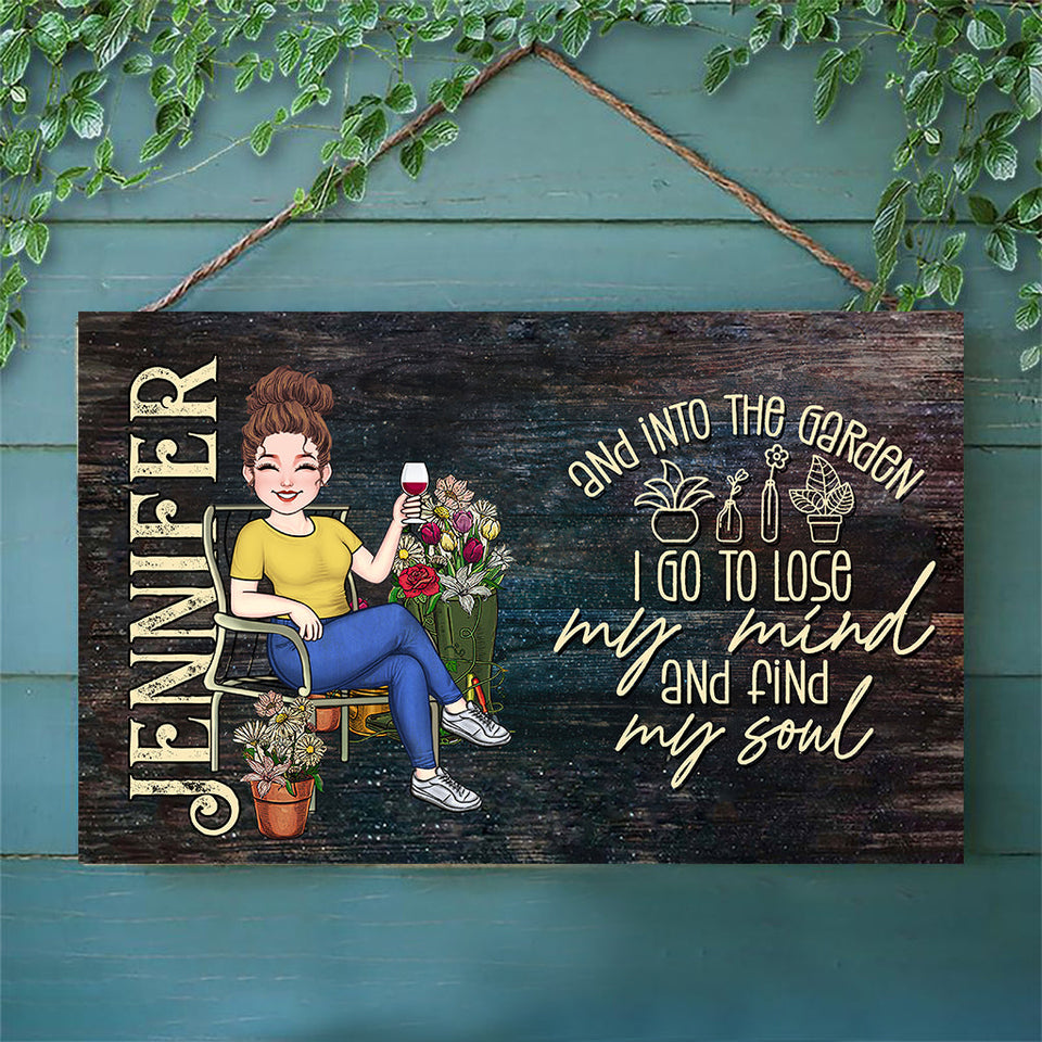 Into The Garden I Go - Personalized Gardening Rectangle Wood Sign