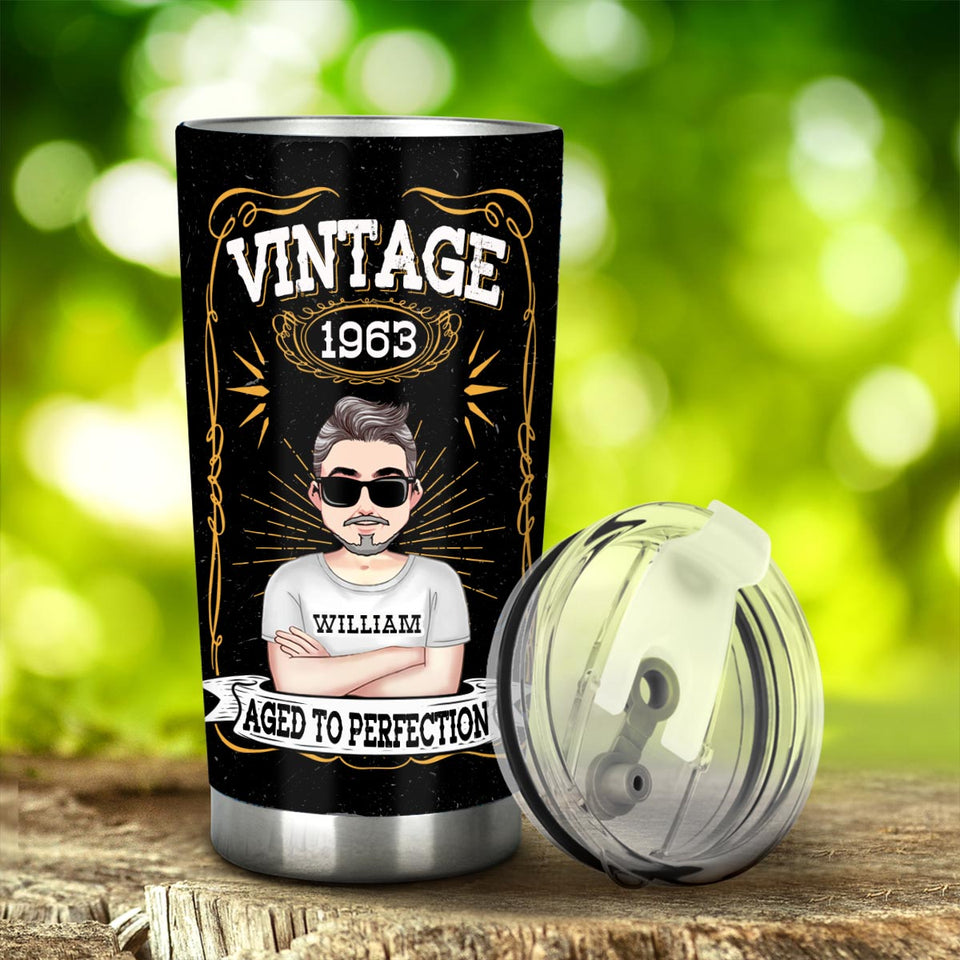 Aged To Perfection - Personalized Birthday Tumbler