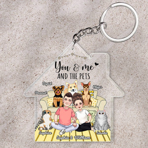 You And Me And The Dogs - Personalized Dog Transparent Keychain