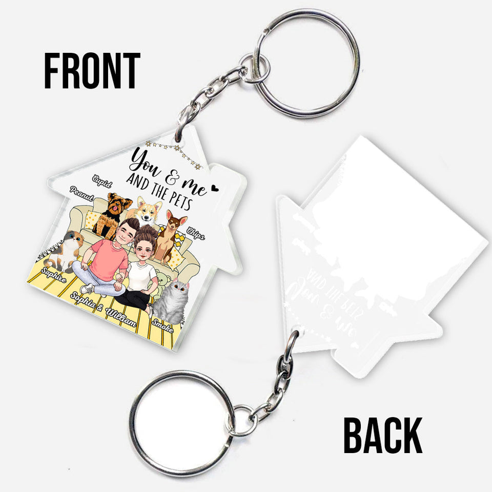 You And Me And The Dogs - Personalized Dog Transparent Keychain