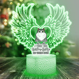I'll Meet You At The Rainbow Bridge - Personalized Cat Shaped Plaque Light Base