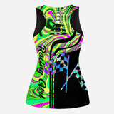 Racing Girl - Personalized Hollow Tank Top and Leggings