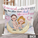 Roses Are Red Water Is Soggy - Personalized Couple Throw Pillow