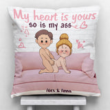 My Heart Is Yours - Personalized Couple Throw Pillow