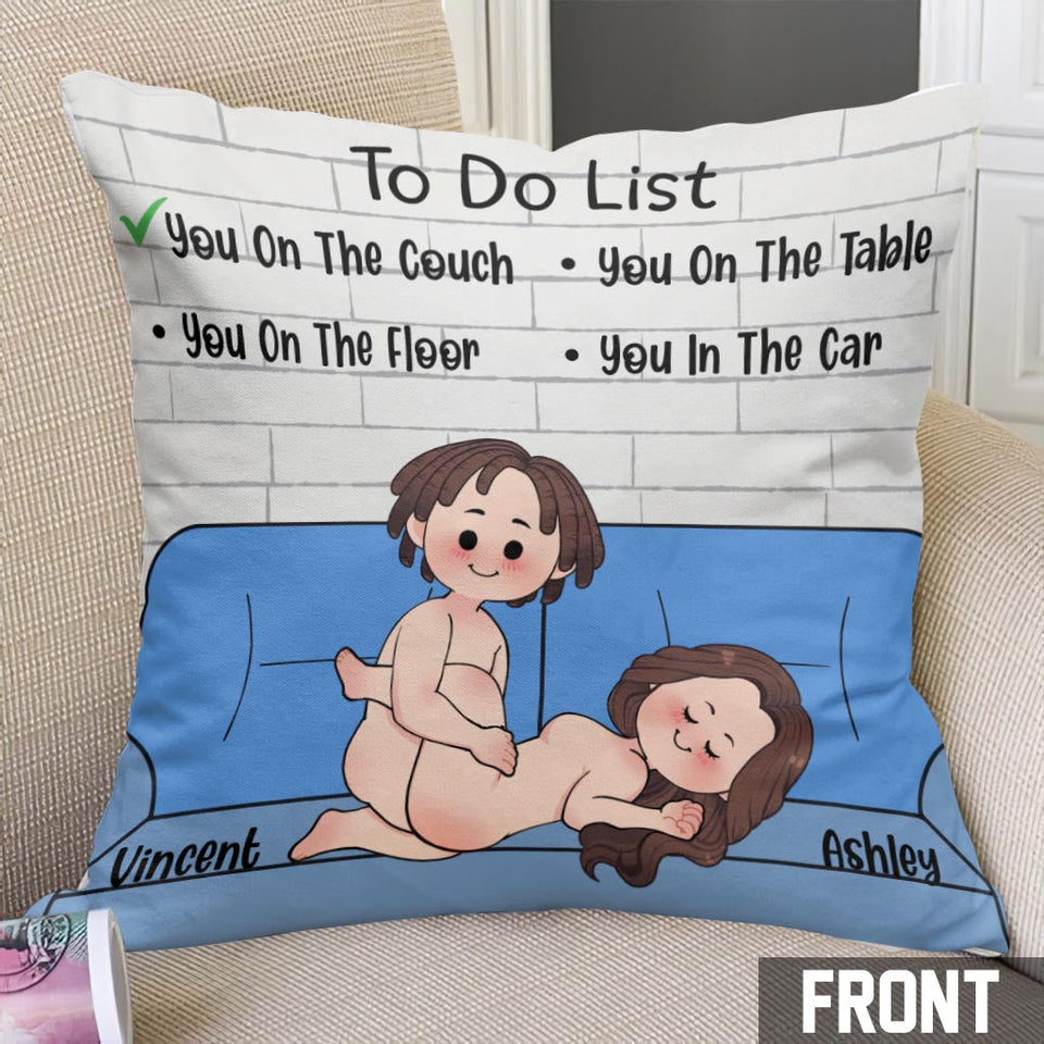 To Do List - Personalized Couple Throw Pillow