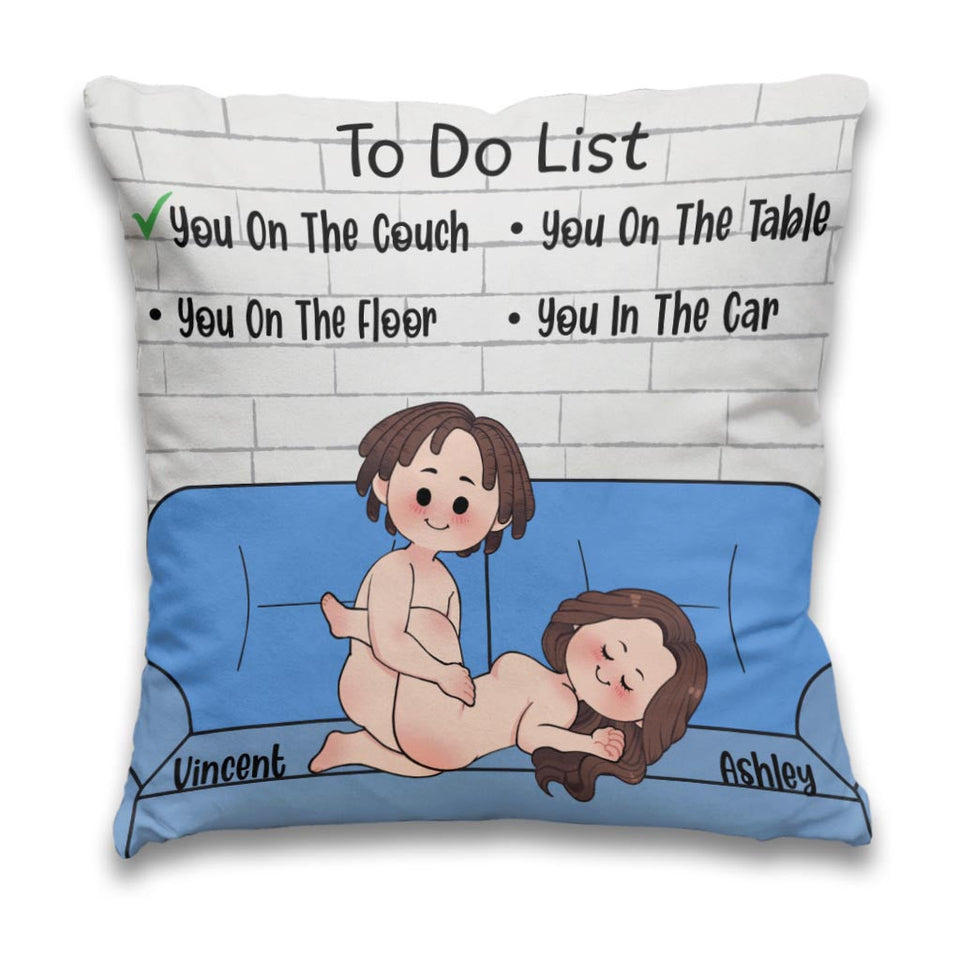 To Do List - Personalized Couple Throw Pillow