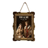Her King His Queen - Personalized Couple Wood Sign