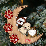 I Love You To The Moon And Back - Personalized Dog Ornament