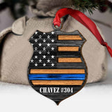 Police Officer Badge - Personalized Layered Wood Ornament
