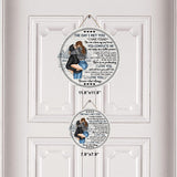 The Day I Met You - Personalized Couple Round Wood Sign