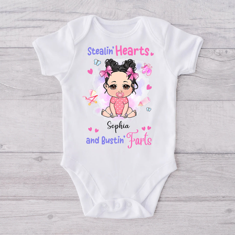 Stealing Hearts - Personalized Newborn Baby Onesie