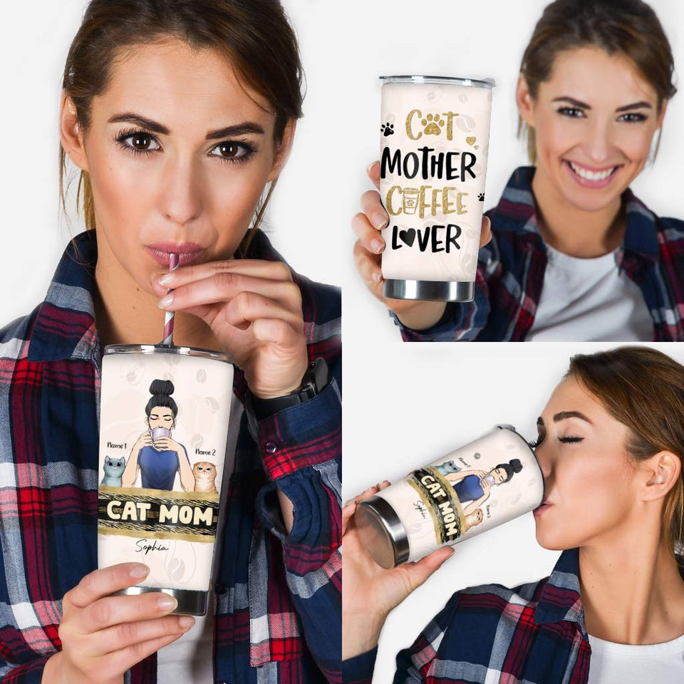 Cat Mom Coffee - Personalized Tumbler