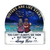 Sisters Are Like Stars - Personalized Bestie Custom Shaped Acrylic Plaque