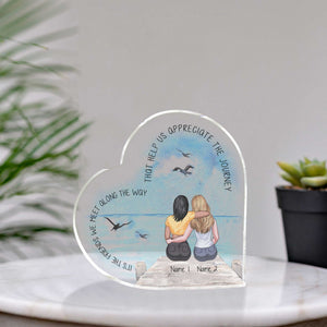 It's The Friends We Meet Along The Way - Personalized Bestie Custom Shaped Acrylic Plaque