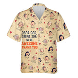 Dear Dad Great Job - Personalized Father Hawaiian Shirt