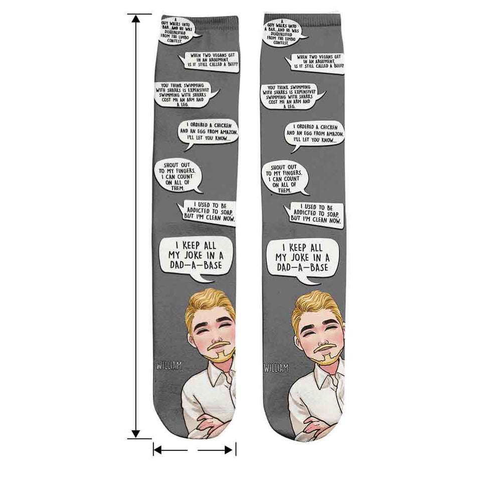 I Keep All My Dad Jokes - Personalized Father Socks