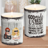 God Makes Us Best Friend - Personalized Bestie Candle With Wooden Lid