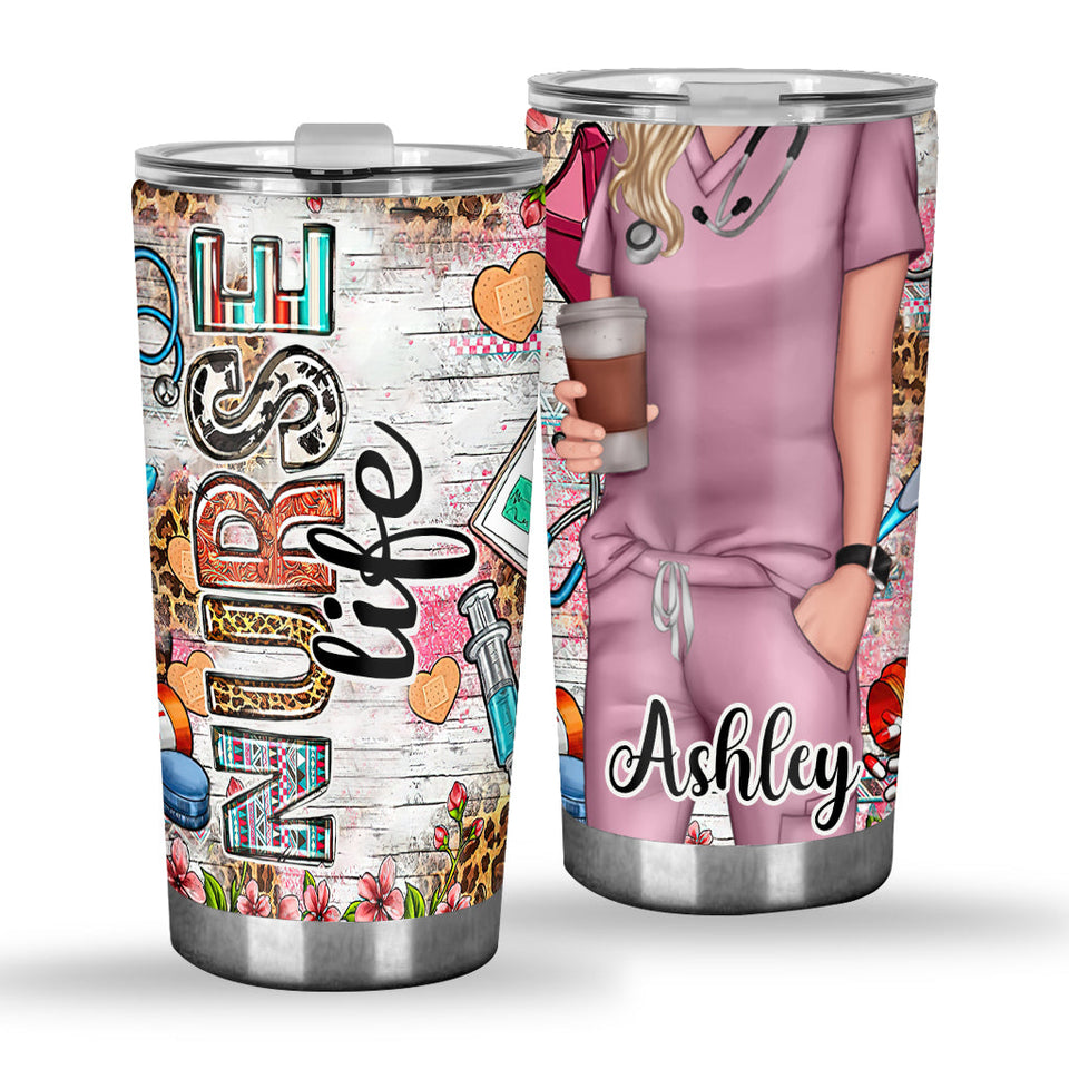 Western Nurse Pink Leopard - Personalized Nurse Tumbler