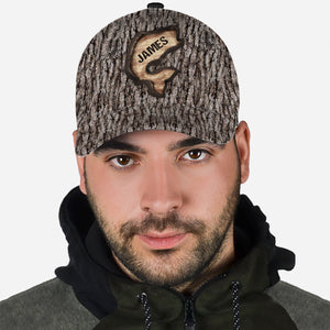 Love Fishing Tree Carving - Personalized Fishing Classic Cap