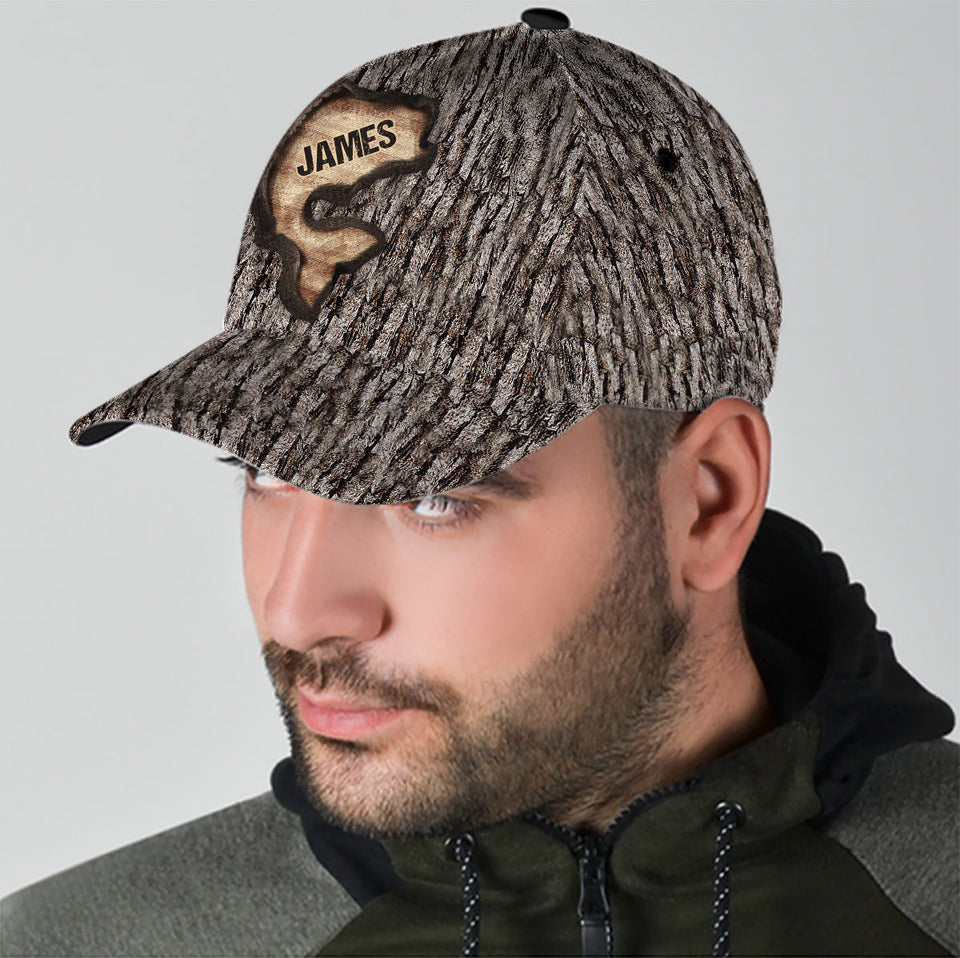 Love Fishing Tree Carving - Personalized Fishing Classic Cap