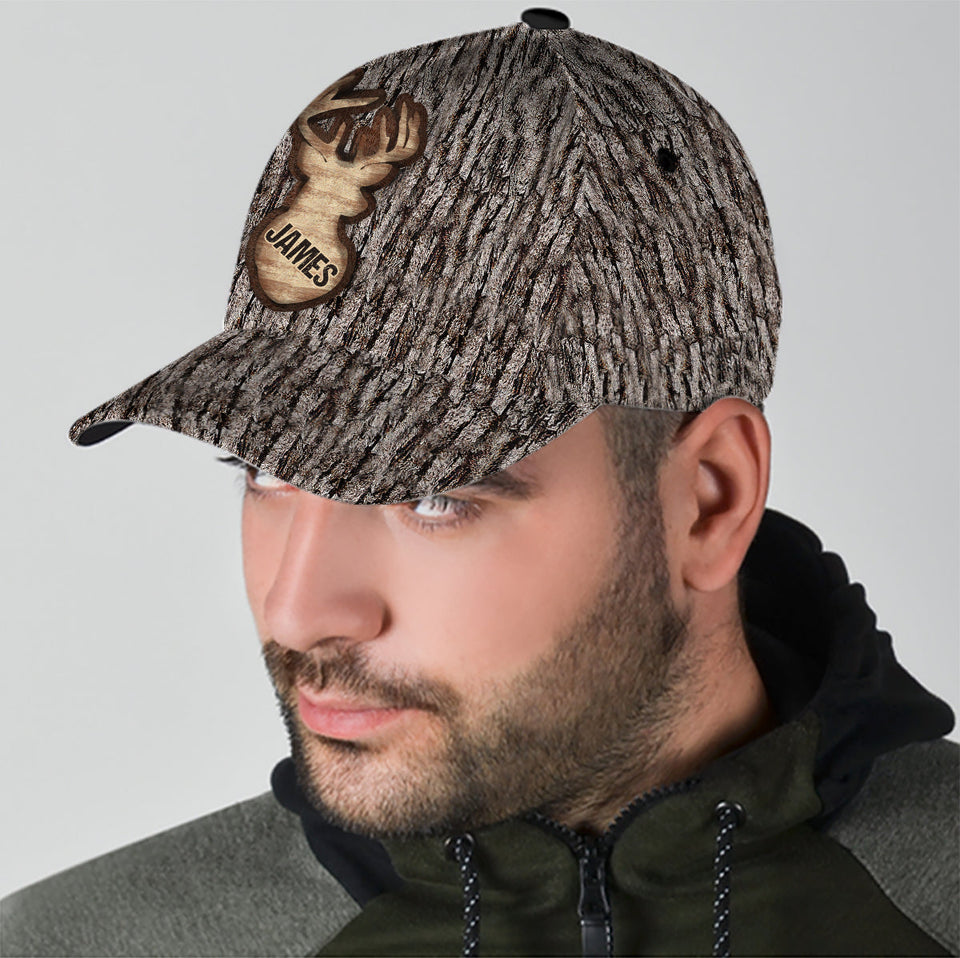 Love Hunting Tree Carving - Personalized Hunting Classic Cap