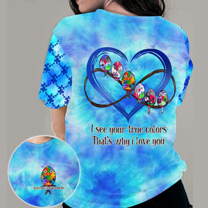 Je vois tes vraies couleurs - T-shirt et sweat à capuche de sensibilisation à l'autisme.