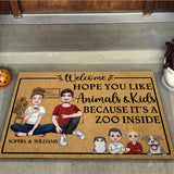 It's A Zoo Inside - Personalized Family Doormat