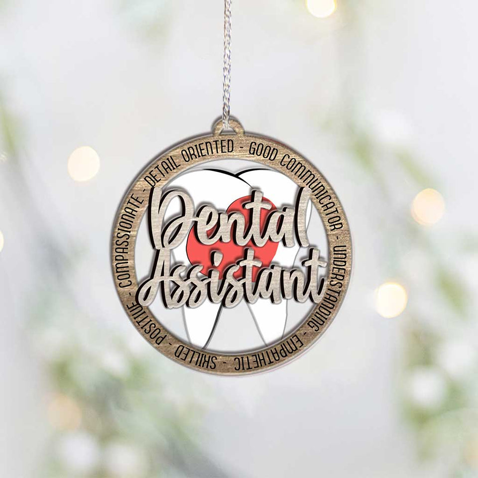 Dental Worker Appreciation - Personalized Christmas Dentist Layered Wood Ornament