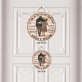 Love You Longer - Personalized Couple Round Wood Sign