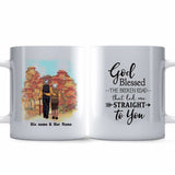 God Blessed The Broken Road - Personalized Couple Mug