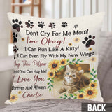 Don't Cry For Me Mom - Personalized Mother's Day Cat Throw Pillow