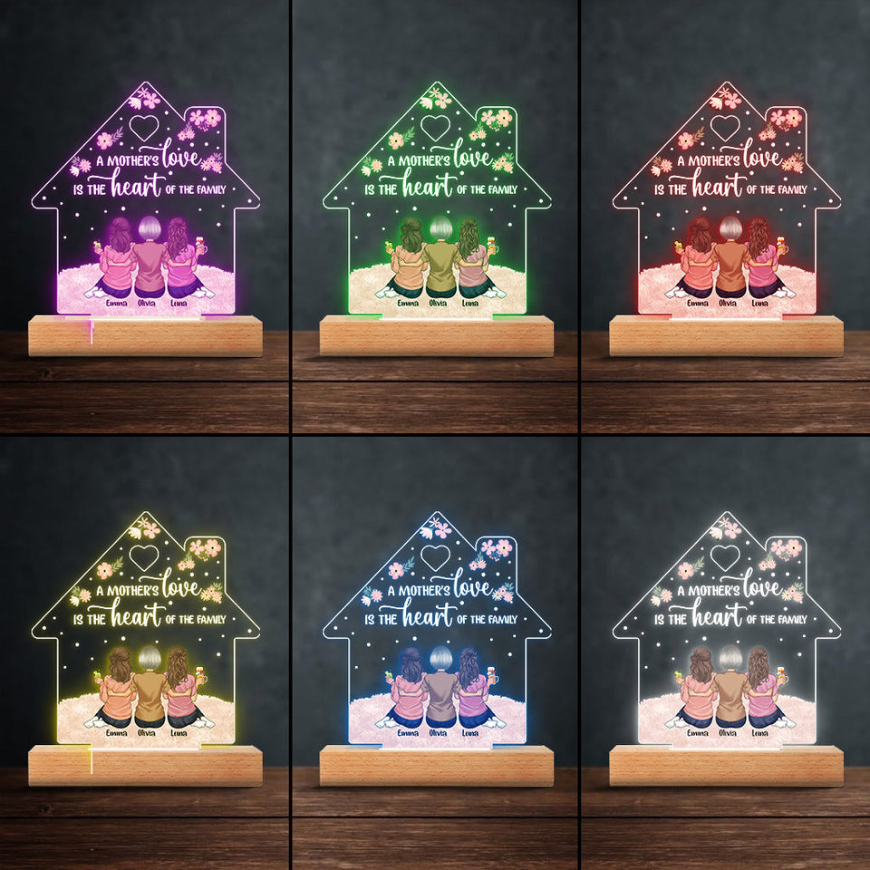 A Mother's Love - Personalized Mother's Day Mother Shaped Plaque Light Base