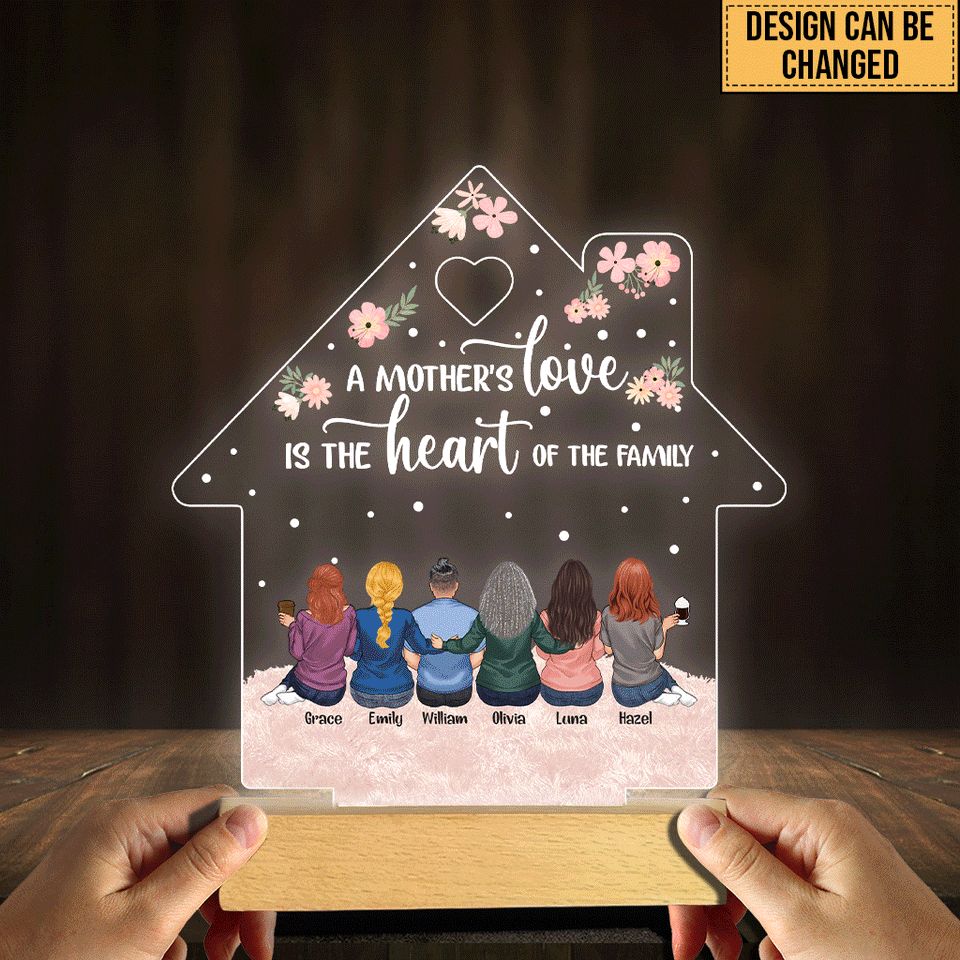 A Mother's Love - Personalized Mother's Day Mother Shaped Plaque Light Base
