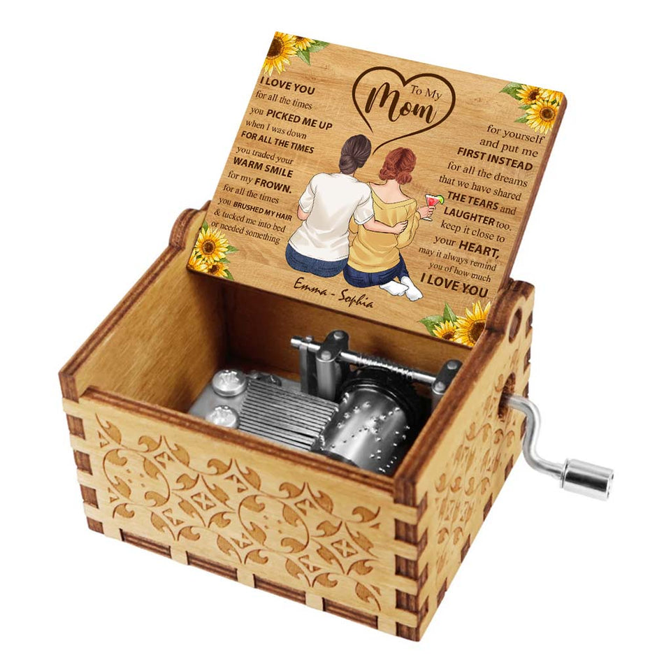 To My Mom - Personalized Mother Hand Crank Music Box