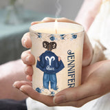 Zodiac Denim Girl - Personalized Horoscope Candle With Wooden Lid