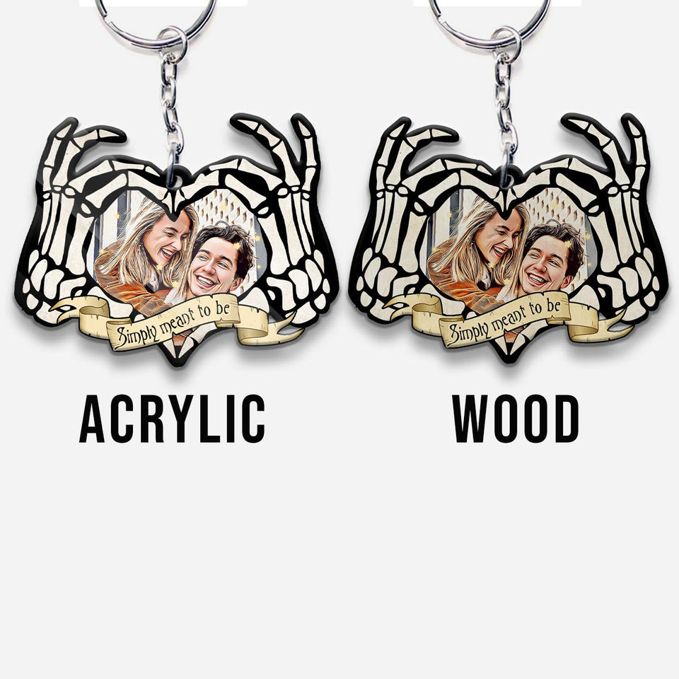 Simply Meant To Be - Personalized Couple Keychain