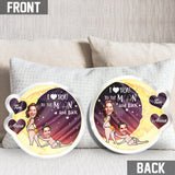 I Love You To The Moon - Personalized Couple Shaped Pillow