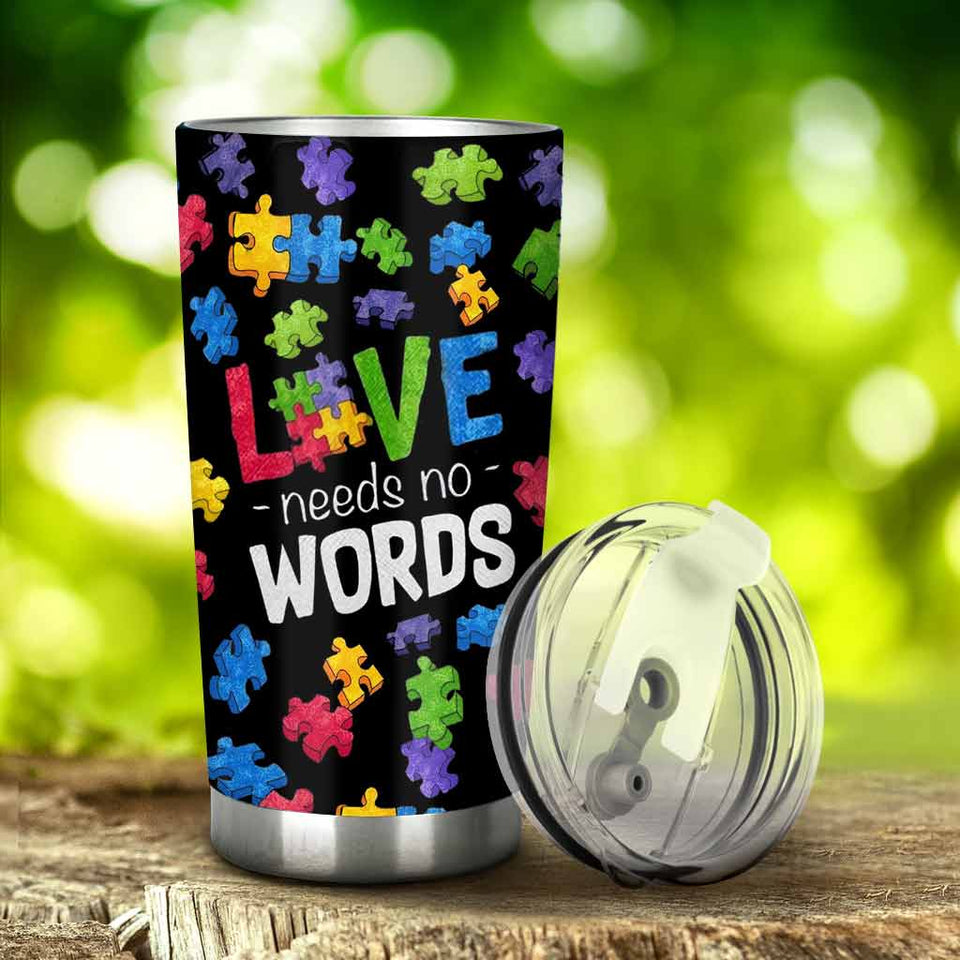 L'amour n'a pas besoin de mots - Gobelet de sensibilisation à l'autisme