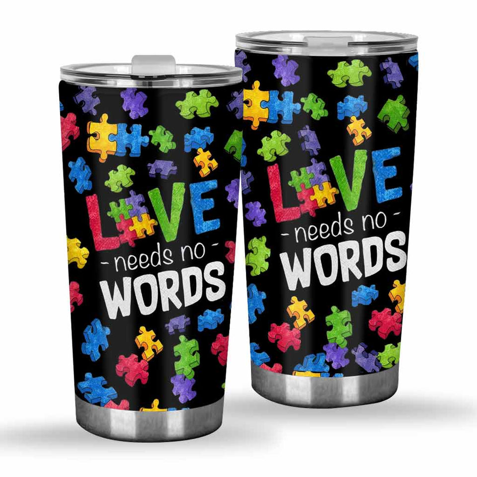 L'amour n'a pas besoin de mots - Gobelet de sensibilisation à l'autisme