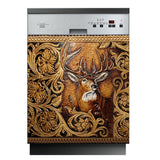 Deer Hunting - Hunting Dishwasher Cover With Leather Pattern Print