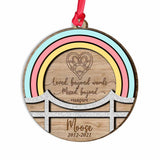 Loved Beyond Words Missed Beyond Measure - Rainbow Bridge Personalized Dog Layered Wood Ornament