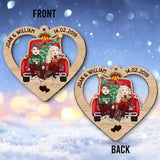 God Blessed The Broken Road - Personalized Christmas Couple Ornament (Printed On Both Sides)