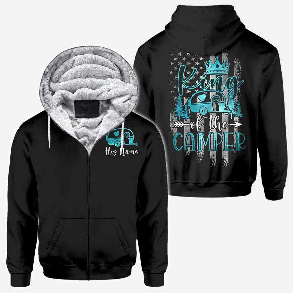 Camper King Camper Queen - Personalized Camping All Over T-shirt and Hoodie