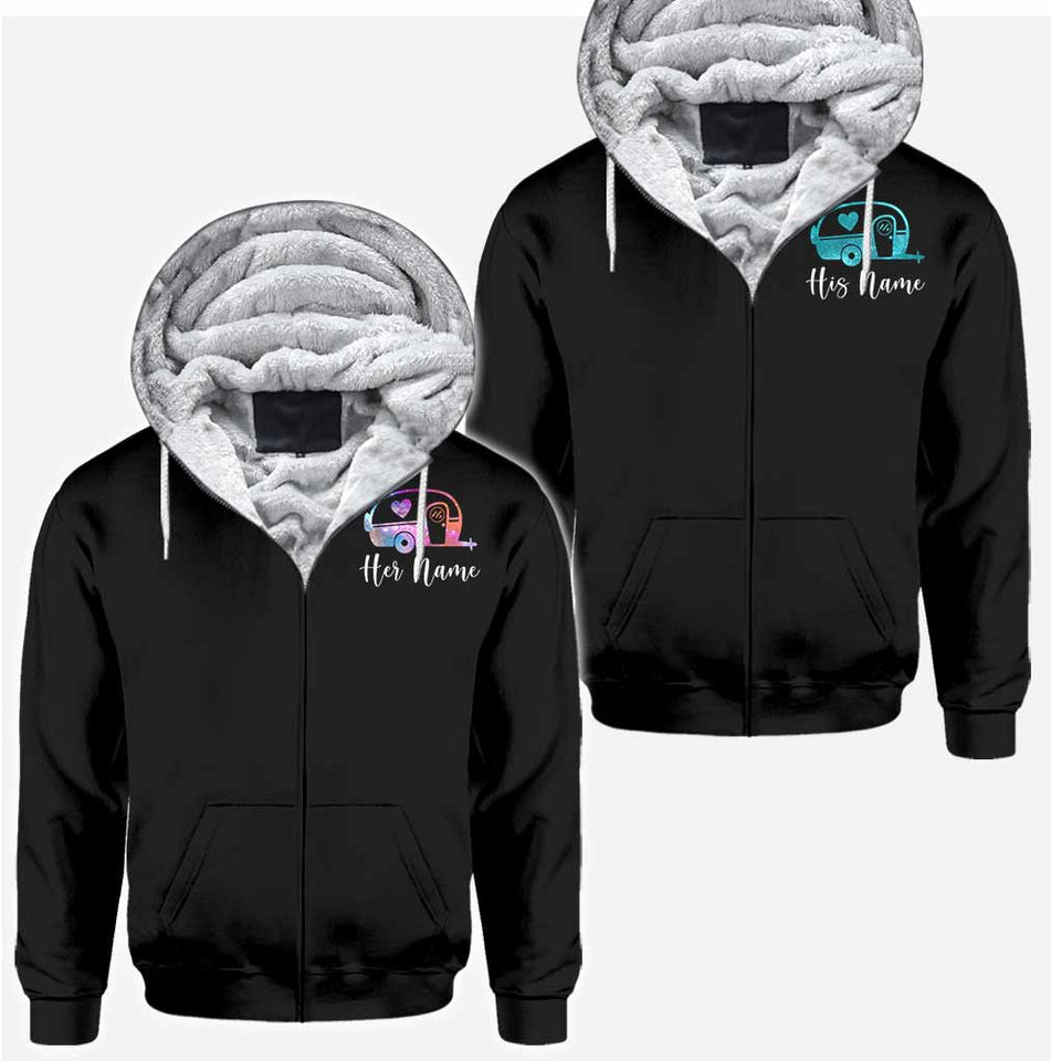 Camper King Camper Queen - Personalized Camping All Over T-shirt and Hoodie