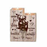 God Blessed The Broken Road - Personalized Hunting Candle Holder